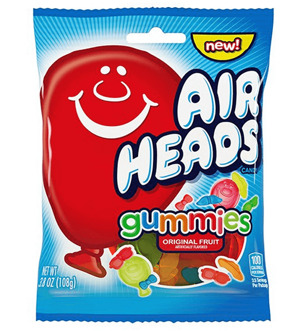 Airheads Gummies Original Fruit Peg Bag 3.8oz / 107.7g