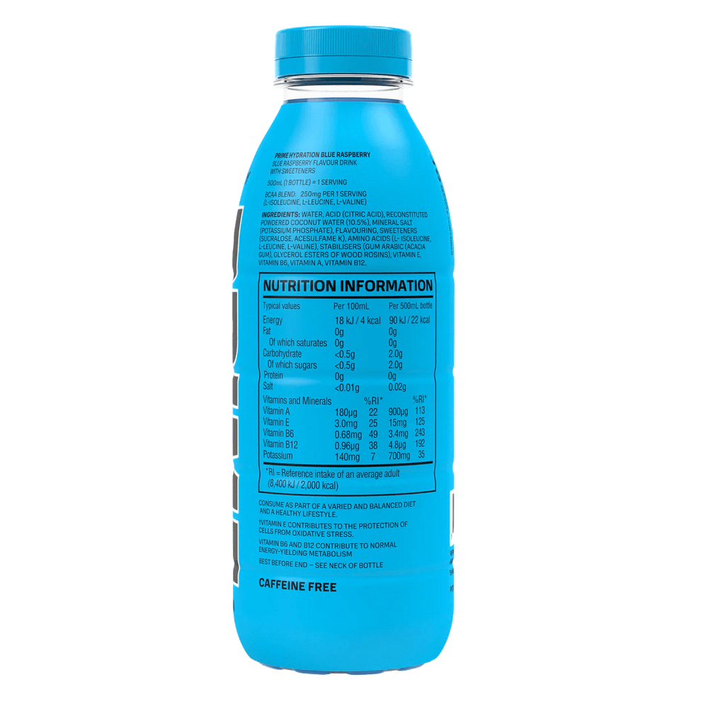 Prime Hydration Blue Raspberry 500ml, UK 