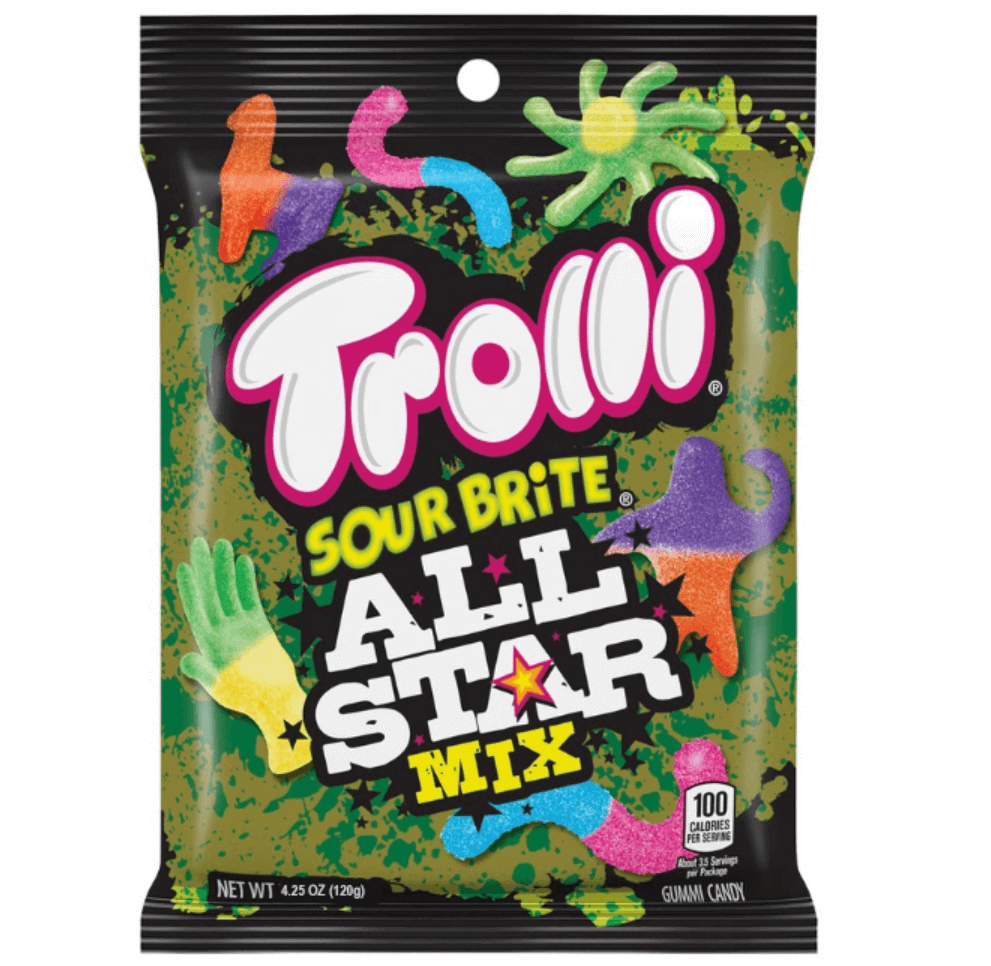 Trolli Sour Brite All Star Mix Peg Bag 4.25oz / 120g