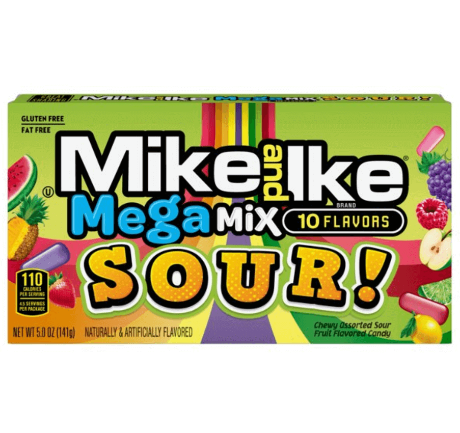 Mike & Ike Mega Box Sour Theater Box 5 oz 141.7g