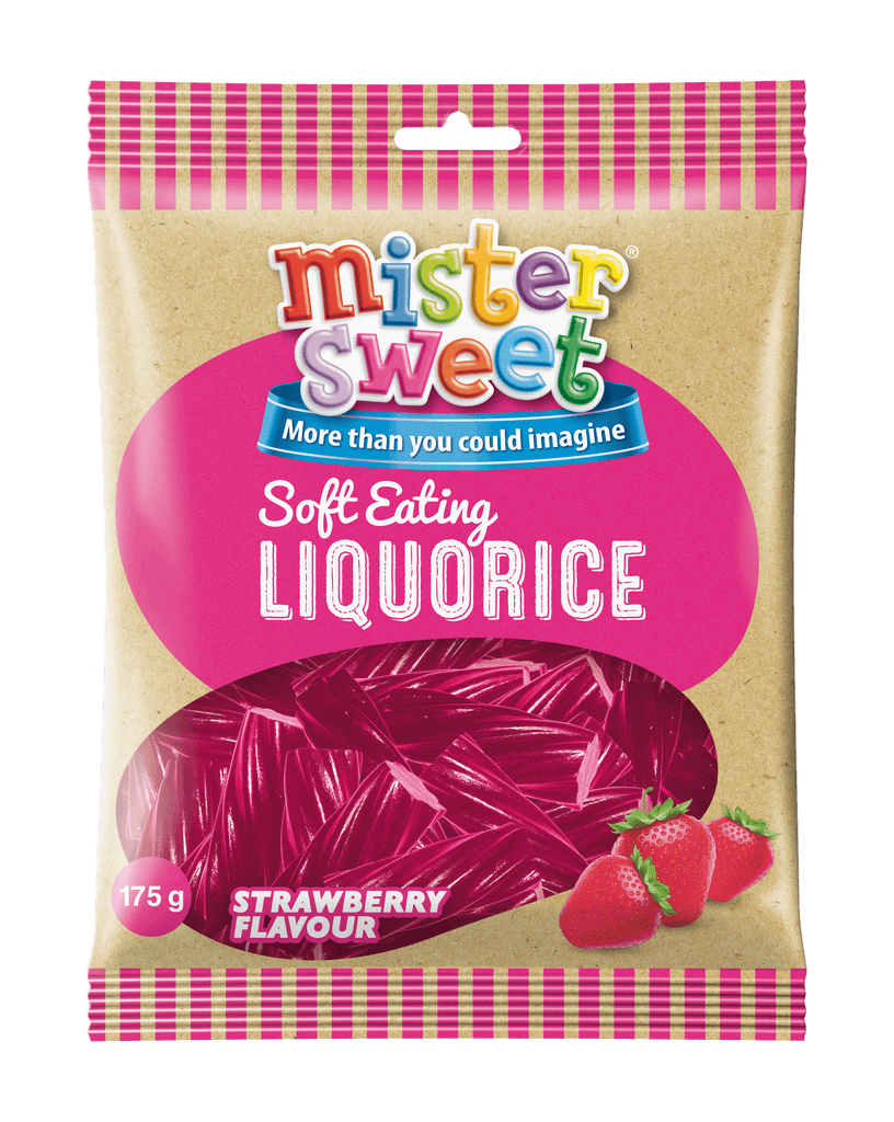 Mister Sweet Soft Eating Liquorice Strawberry 175g