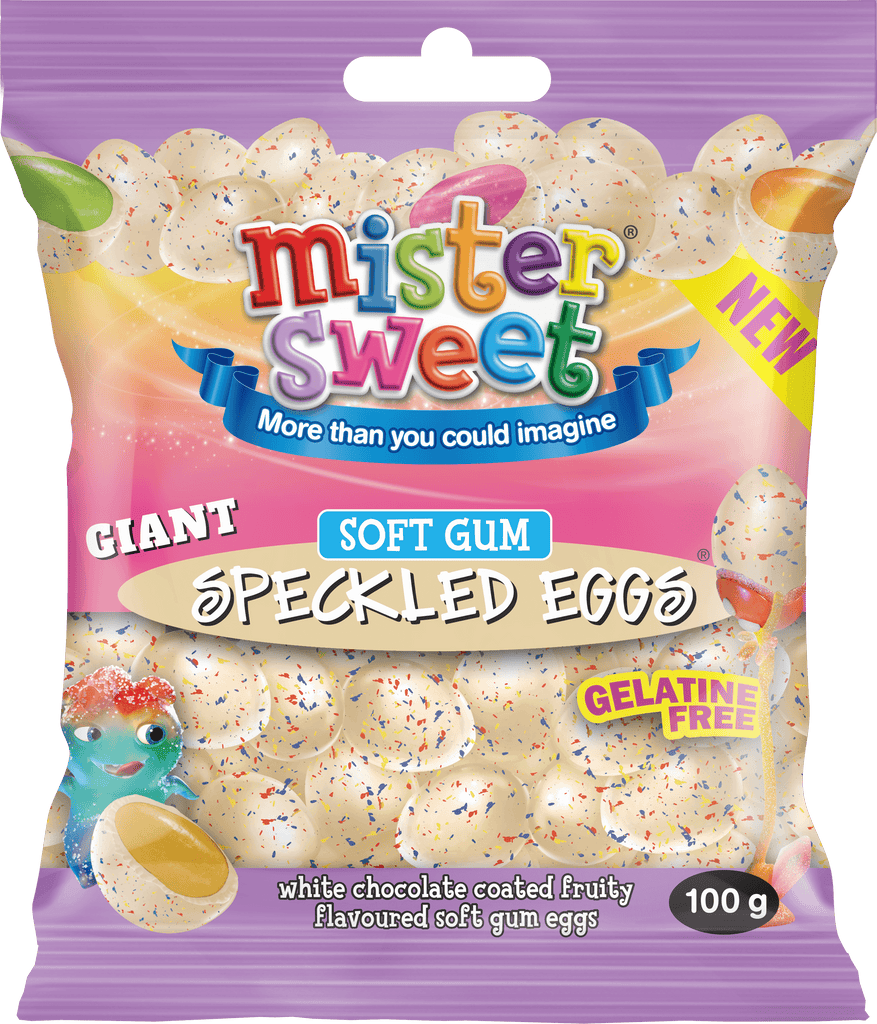Mister Sweet Speckled Eggs White Choc Jelly 100g