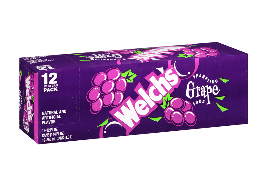 Welch's Sparkling Grape Soda Can 355ml 12pk