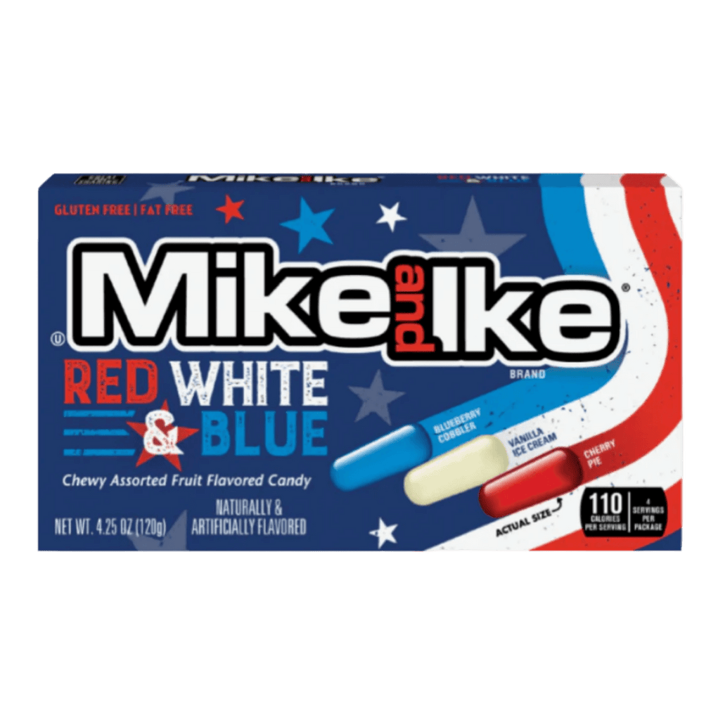 Mike & Ike Red White & Blue Theatre Box 4.25 oz / 120g