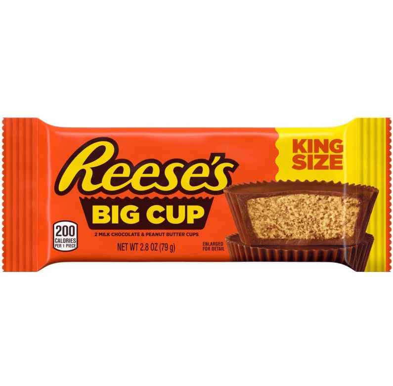 Reese's Milk Chocolate Big Cup King Size Peanut Butter Cups 79g