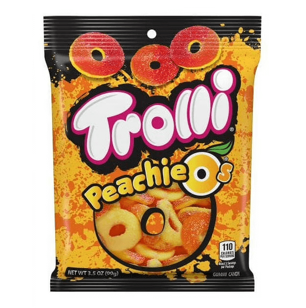 Trolli Peachie-O's Gummies Peg Bag 4.25oz / 120g