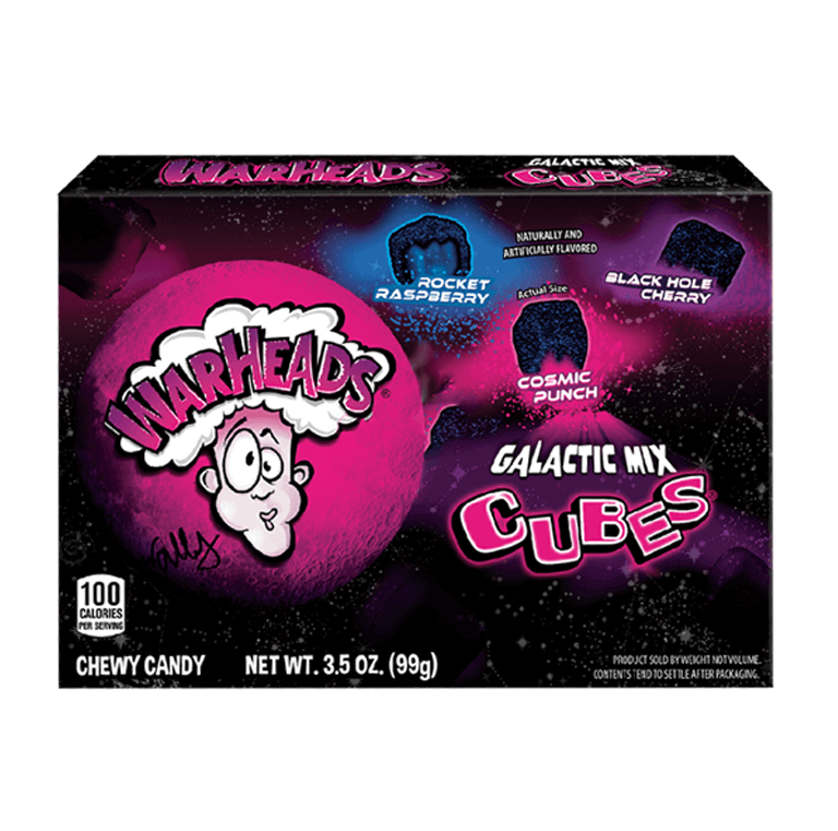 WarHeads Galactic Mix Cubes Theatre Box 3.5oz 99g