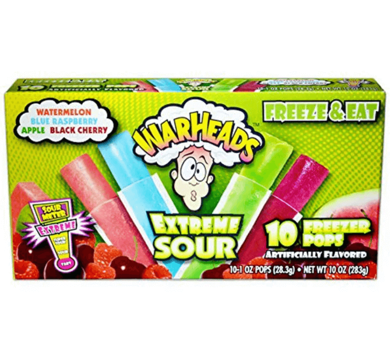 Warheads Extreme Sour Freeze Pops 283g 10 pack