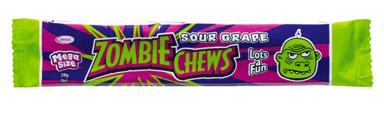 Zombie chews sour grape