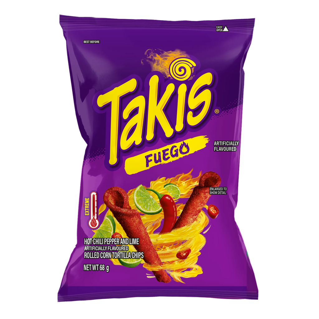 DERRIÈRE LE MIROIR Takis Takis Fuego 68g | Chilli & Lime Rolled Tortilla Chips NZ