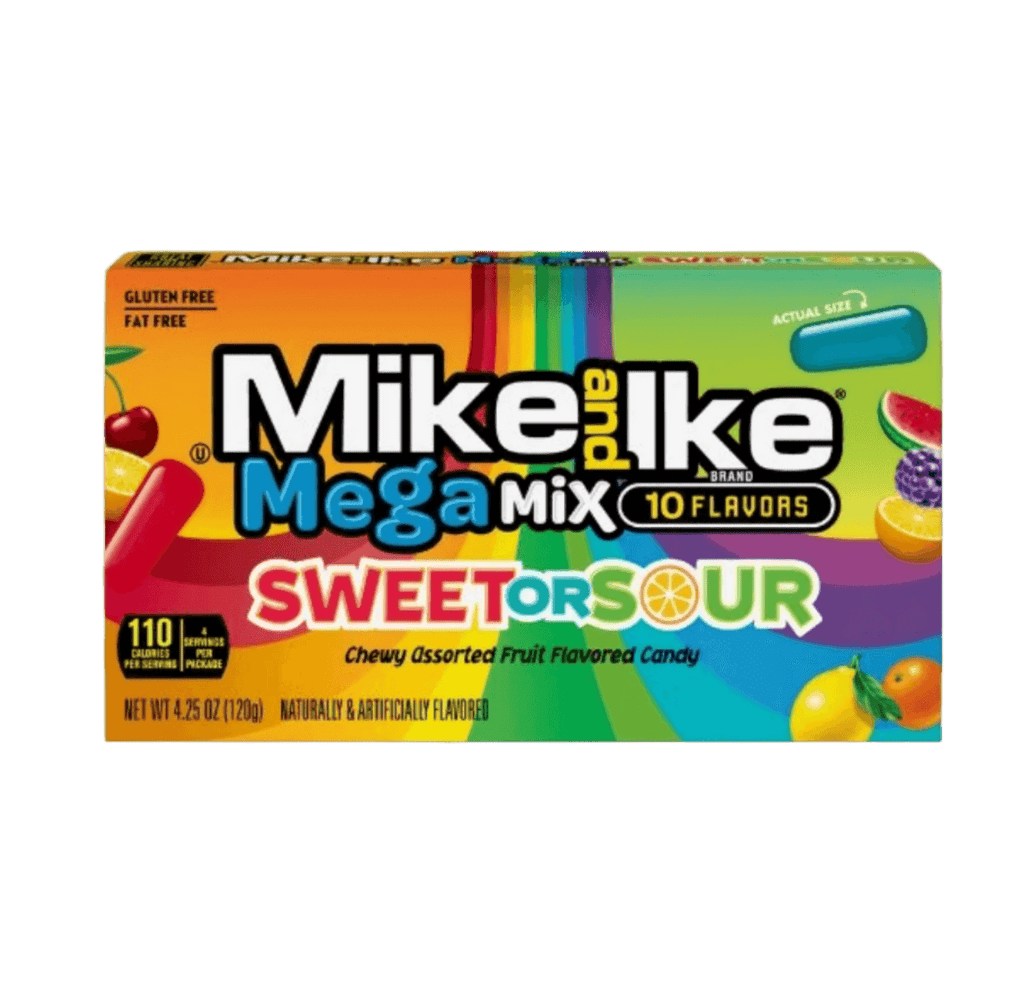 Mike & Ike Mega Mix Sweet or Sour Theatre Box 4.25 oz / 120g