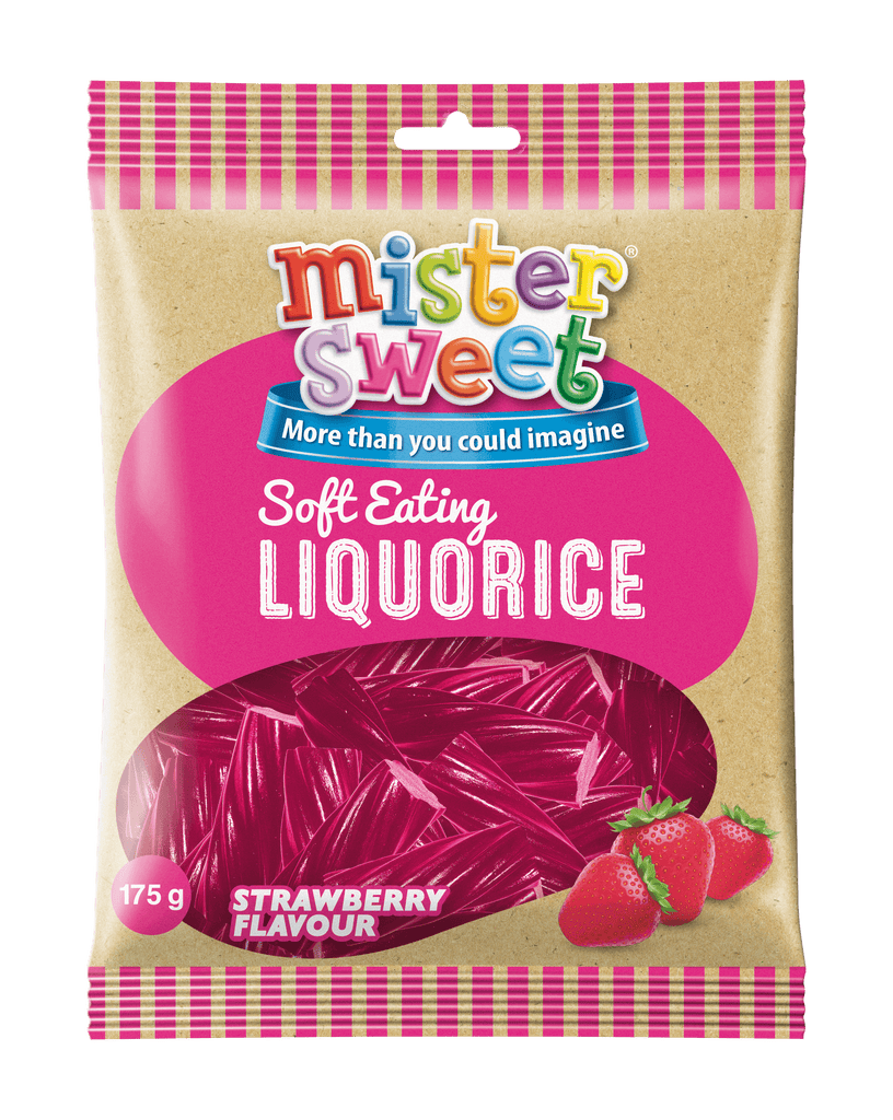 Mister Sweet Soft Eating Liquorice Strawberry 175g