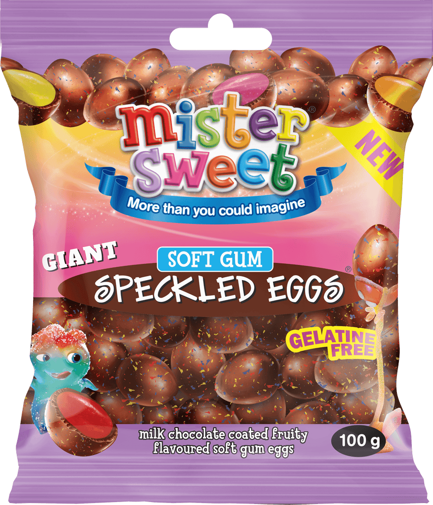 Mister Sweet Speckled Eggs Milk Choc Jelly 100g