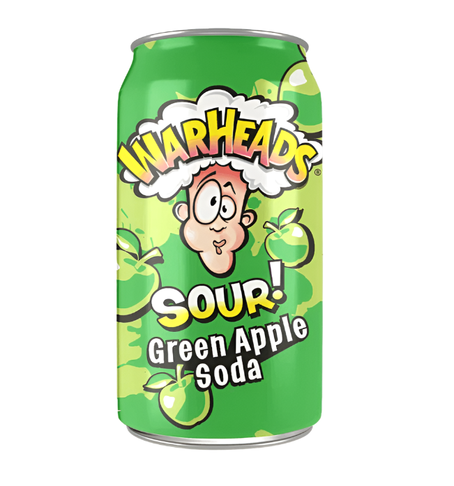 Warheads Green Apple Sour Soda 355ml